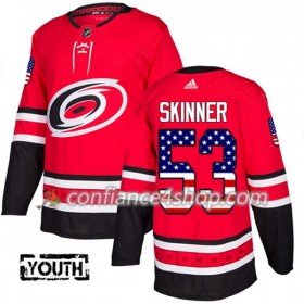 Adidas Maillot de Hockey Carolina Hurricanes Jeff Skinner 53 2017-2018 Rouge USA Flag Fashion Authentic - Enfant